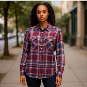 Ralph Lauren Madras Plaid Women Pink/Red/Teal Medium Long Sleeve